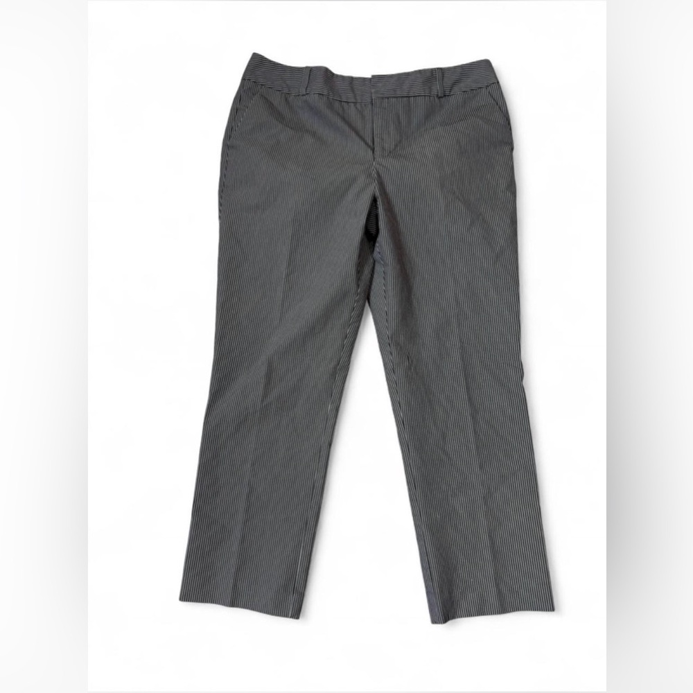 Norma Kamali Pinstripe Wide Leg Pixie High Waist Crop Pants